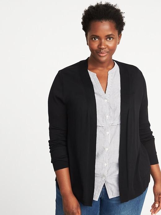 Old Navy Womens Plus-size Open-front Sweater Black Size 4x
