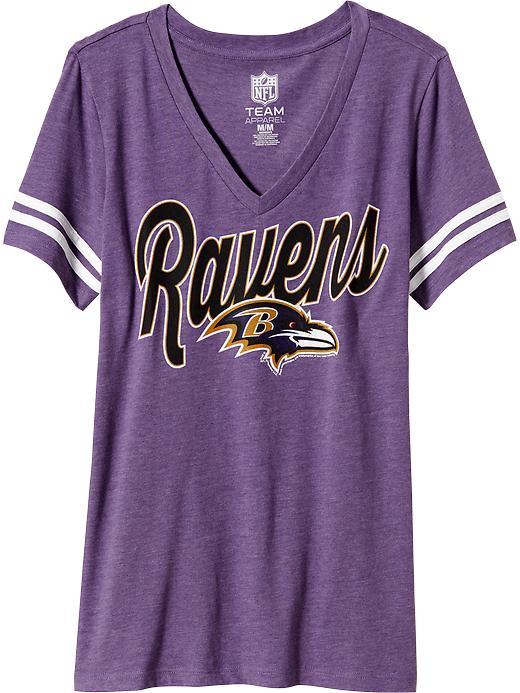 Old Navy Womens Nfl Sleeve Stripe Tee Size L - Ravens