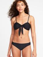 Old Navy Womens Knotted-tie Swim Top For Women Ebony Size Xs