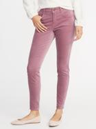 Old Navy Womens Mid-rise Rockstar Super Skinny Velvet Pants Pink Salt Size 10