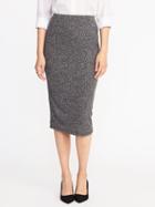 Old Navy Womens Jersey-knit Midi Pencil Skirt For Women Heather Gray Size S