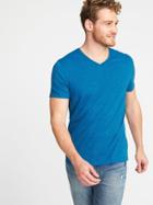 Old Navy Mens Soft-washed Slub-knit V-neck Tee For Men Blue Wazoo Size Xl