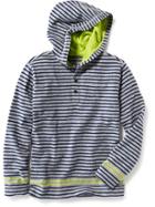 Old Navy Striped Hooded Tee - Medium Heather Gray