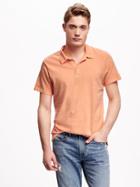 Old Navy Garment Dyed Jersey Polo For Men - Feeling Peachy