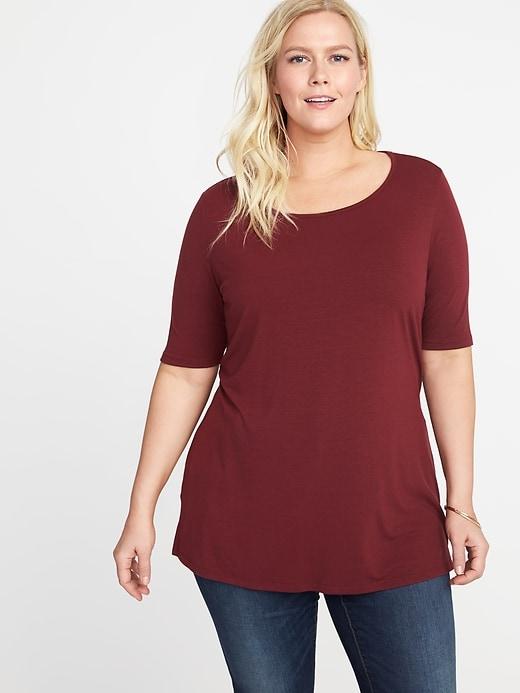 Old Navy Womens Plus-size Jersey Tunic Maroon Jive Size 1x