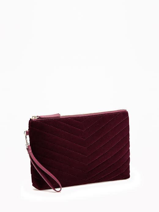 Old Navy Zip Top Clutch For Women - Wine Purple