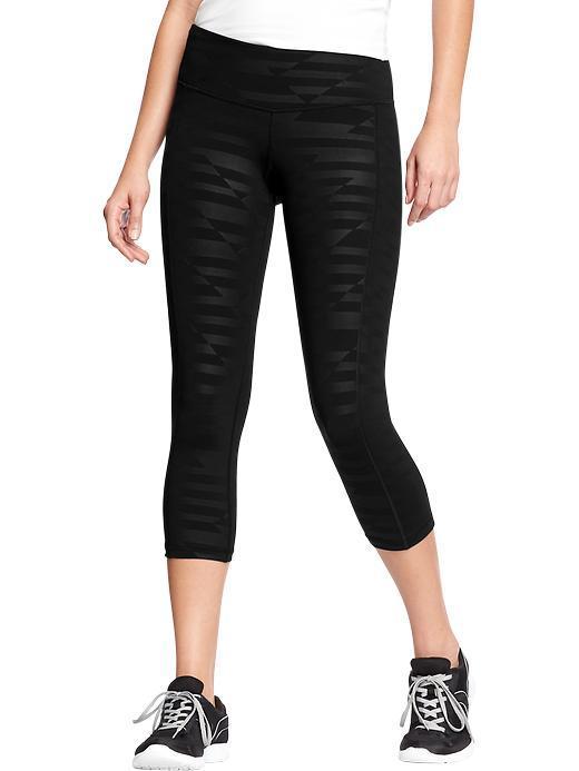 Old Navy Womens Active Printed Compression Capris 20&quot; - Black Jack 3