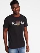 Old Navy Mens Soft-washed Aloha-graphic Tee For Men Aloha Size Xs