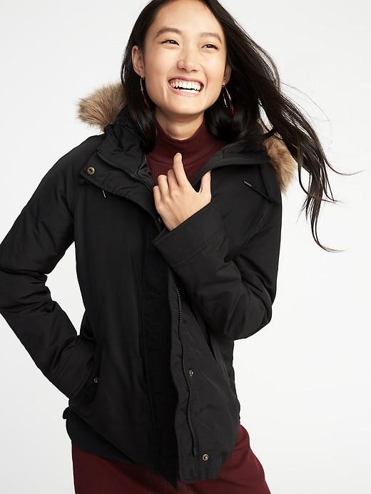 Old Navy Womens Hooded Utility Parka For Women Blackjack Size Xxl