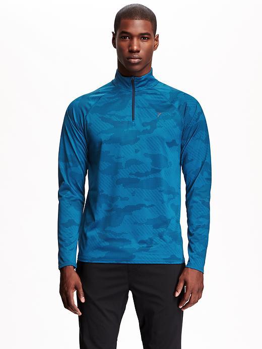Old Navy Mens Go Dry 1/4 Zip Pullover - Delta Hand