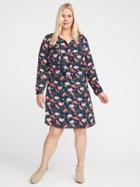 Old Navy Satin Tie Neck Plus - Navy Floral