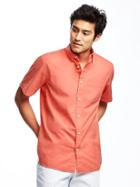 Old Navy Slim Fit Classic Shirt For Men - Hot Tamale