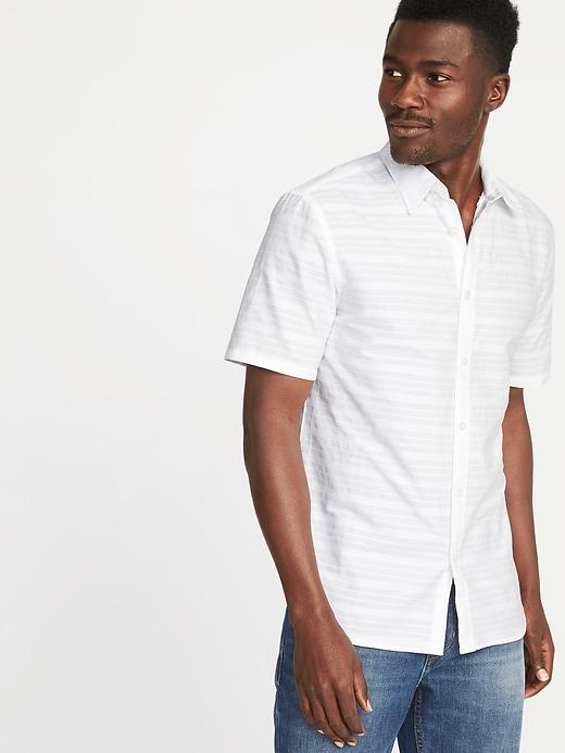 Old Navy Mens Slim-fit Dobby Shirt For Men Calla Lilies Size S