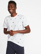Old Navy Mens Soft-washed Printed Crew-neck Tee For Men White Palm Print Size Xxl