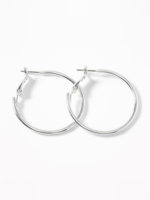 Old Navy  Metal Hoop Earrings For Women Silver Size One Size