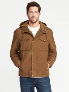 Old Navy Mens Hooded Utility Jacket For Men Bourbon Size Xs