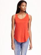 Old Navy Relaxed Curved Hem Scoop Neck Tank For Women - Warm Sunset