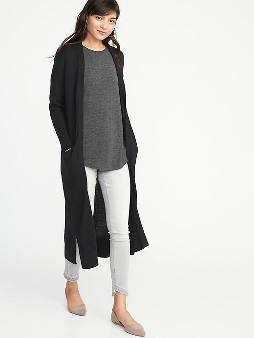 Old Navy Womens Super-long Open-front Sweater For Women Black Size M
