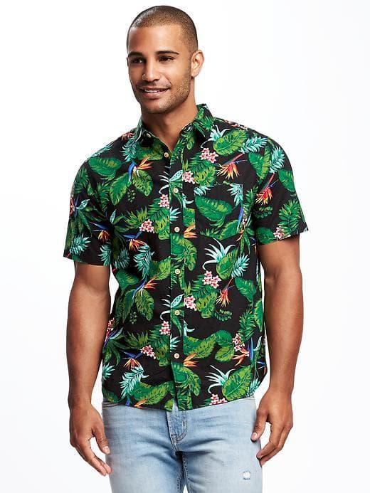Old Navy Slim Fit Getaway Shirt For Men - Black