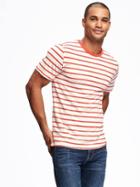 Old Navy Linen Blend Crew Neck Tee For Men - Tobiko Orange
