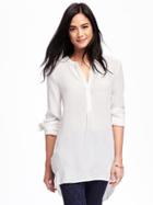 Old Navy Relaxed Crepe Popover Tunic For Women - Whipped Cream