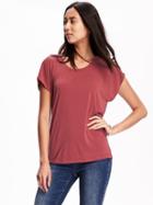 Old Navy Relaxed Sueded Tulip Sleeve Tee For Women - Right Said Red