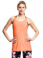 Old Navy Go Dry Cross Back Tank For Women - Orange Slush Neon