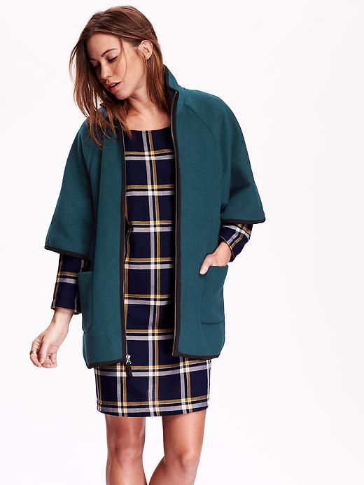 Old Navy Wool Blend Cocoon Coat - Kelp Forest