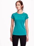 Old Navy Go Dry Mesh Yoke Tee For Women Size L Tall - Too Teal