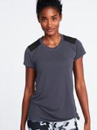 Old Navy Womens Mesh-back Side-tie Performance Top For Women Coal Smoke Size S