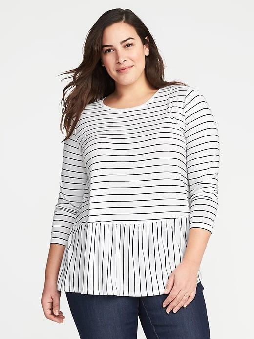 Old Navy Womens Relaxed Plus-size Peplum-hem Top Calla Lilies Size 3x