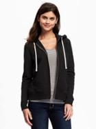 Old Navy Relaxed Full Zip Fleece Hoodie For Women - Black