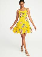 Old Navy Womens Fit & Flare Tiered Cami Dress For Women Yellow Floral Size Xxl