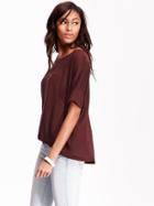 Old Navy Womens Oversized Drop Shoulder Tees Size L Tall - Red Wine Vinegar