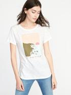 Old Navy Womens Everywear Graphic Slub-knit Tee For Women California On My Mind Size M