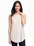 Old Navy Relaxed High Neck Swing Tank For Women - Oatmeal