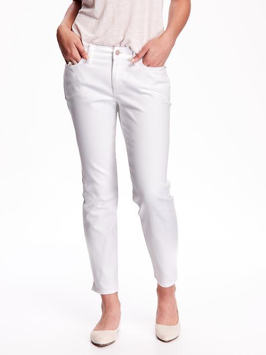 Old Navy Straight Distressed Cropped Jeans - Bright White