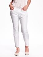 Old Navy Straight Distressed Cropped Jeans - Bright White
