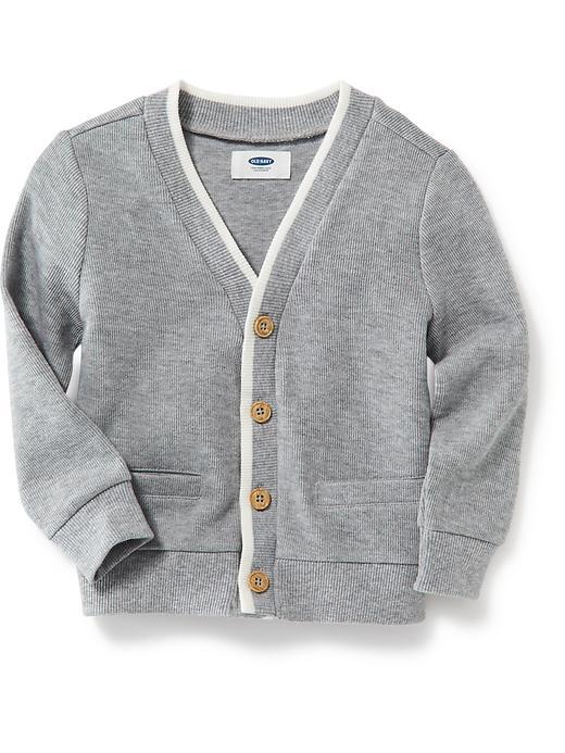 Old Navy French Rib V Neck Cardigan - Heather Grey