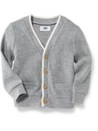 Old Navy French Rib V Neck Cardigan - Heather Grey