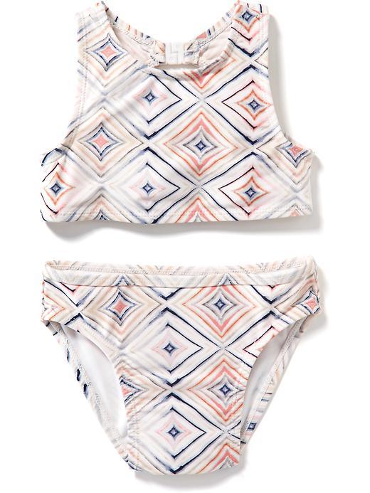 Old Navy Racer Back Multi Color Bikini - Multi Print