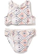 Old Navy Racer Back Multi Color Bikini - Multi Print