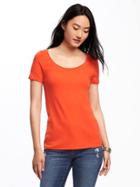 Old Navy Classic Semi Fitted Tee For Women - Hot Tamale