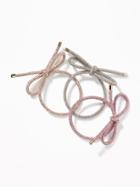 Old Navy Womens Bow-tie Elastic Hair Tie 3-pack For Women Metallic Pink Ombre Size One Size