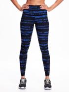 Old Navy Go Dry High Rise Printed Compression Legging For Women - Prize Winner Polyester
