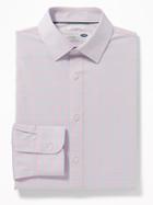Old Navy Mens Slim-fit Built-in Flex Signature Non-iron Shirt For Men Pink Plaid Size Xxl