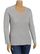 Old Navy Womens Plus Perfect V Neck Tees - Heather Gray
