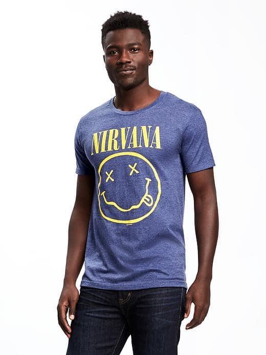 Old Navy Nirvana Graphic Tee For Men - Navy Heather