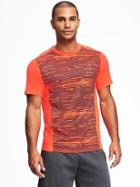 Old Navy Go Dry Printed Performance Tee For Men - Bright Orange