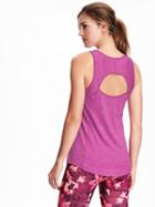 Old Navy Fitted Go Dry Keyhole Back Tank For Women - Pinkmanship Neon Poly